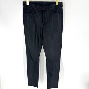 Mother Denim The Muse Pick of the Litter Black Faux Leather Skinny Jeans Size 28